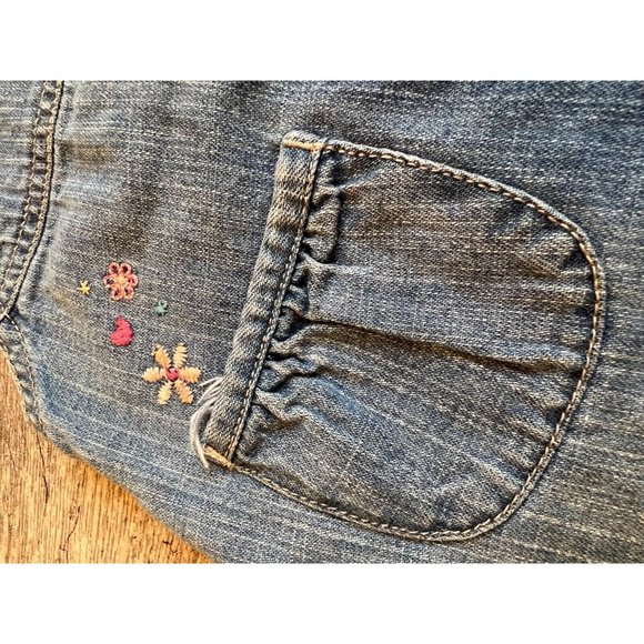 OshKosh B'Gosh Denim Dress 24 Months Overall Bibs bib‎ Vestbak embroidered heart - Picture 6 of 9